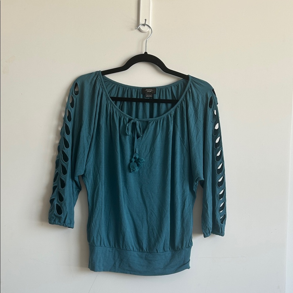 Anthropologie Deletta Cut-Out Blouse | Size XS